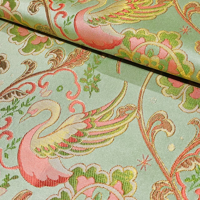 シノワズリファブリック/スワンと宝相華/W幅/50cm単位